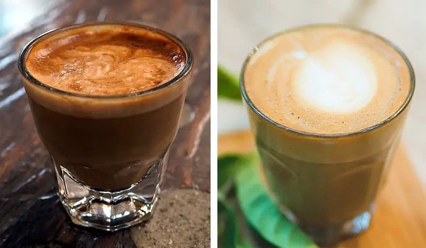 Is cortado stronger than latte?