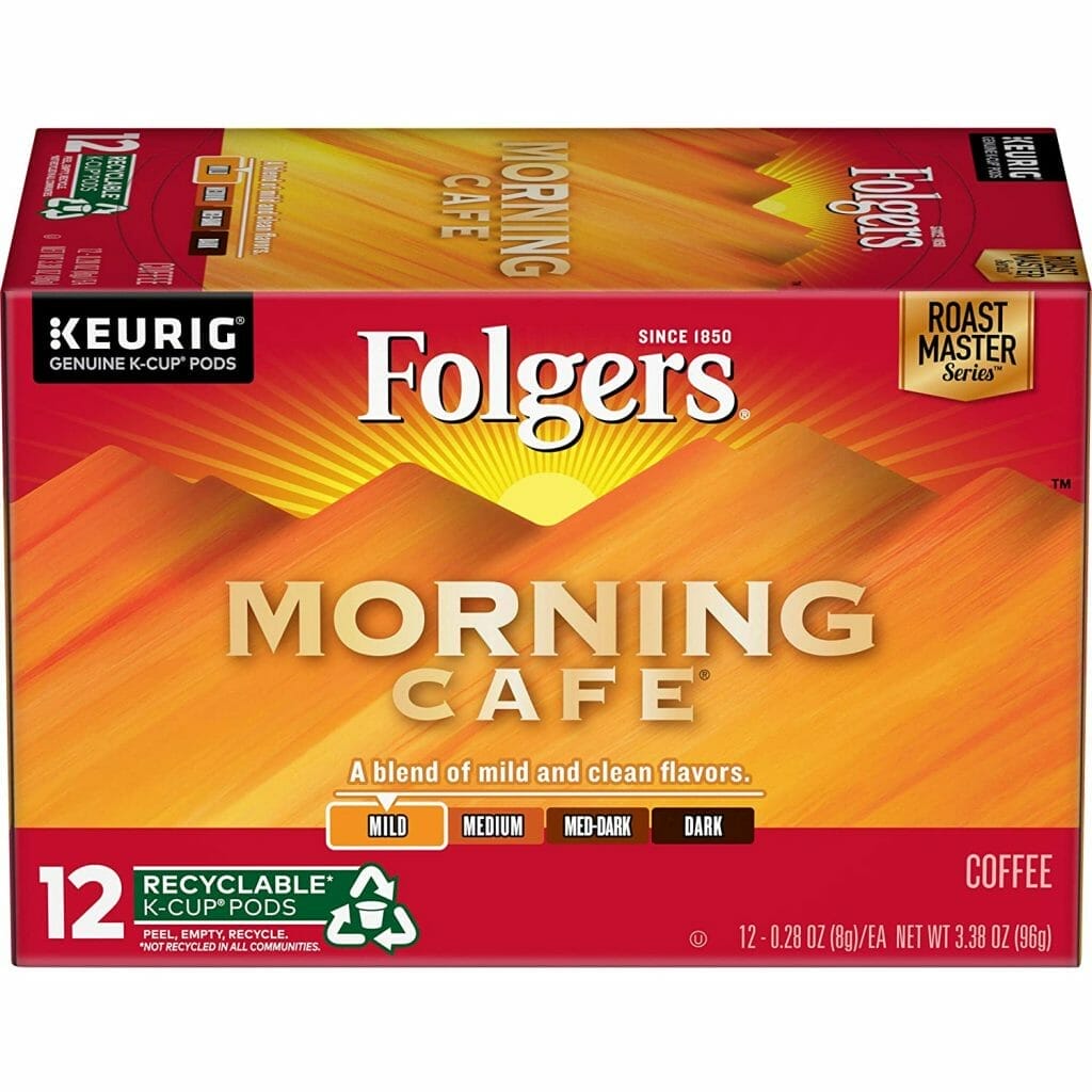 How much caffeine does Folgers Morning Blend?