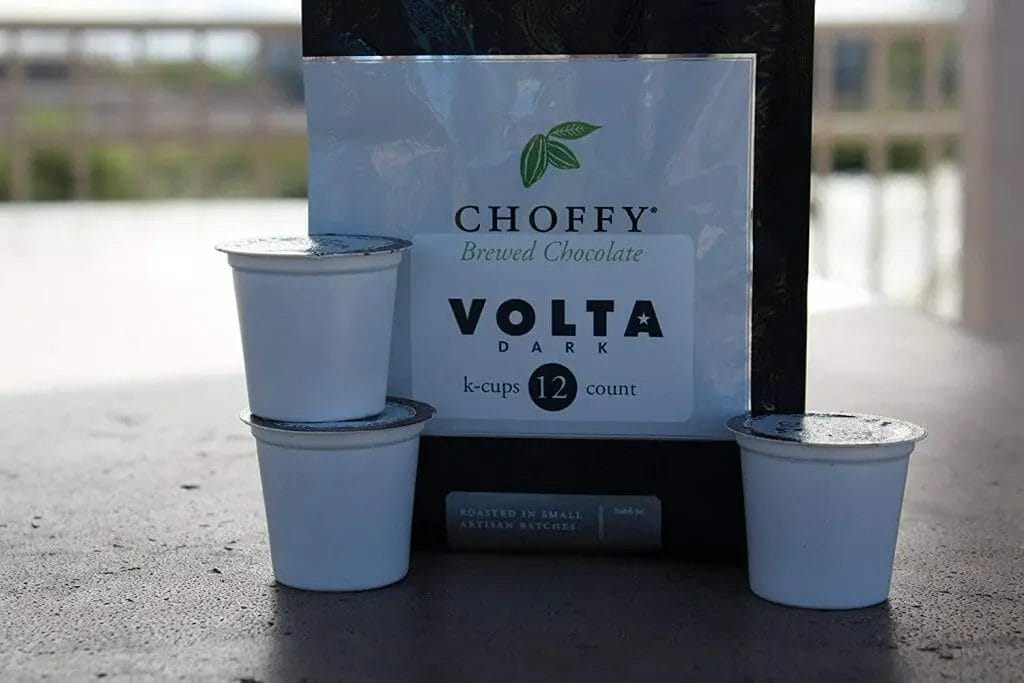 Choffy, Volta Dark, Brewed Chocolate Single Serve Cups, Cocoa, Dark Roast