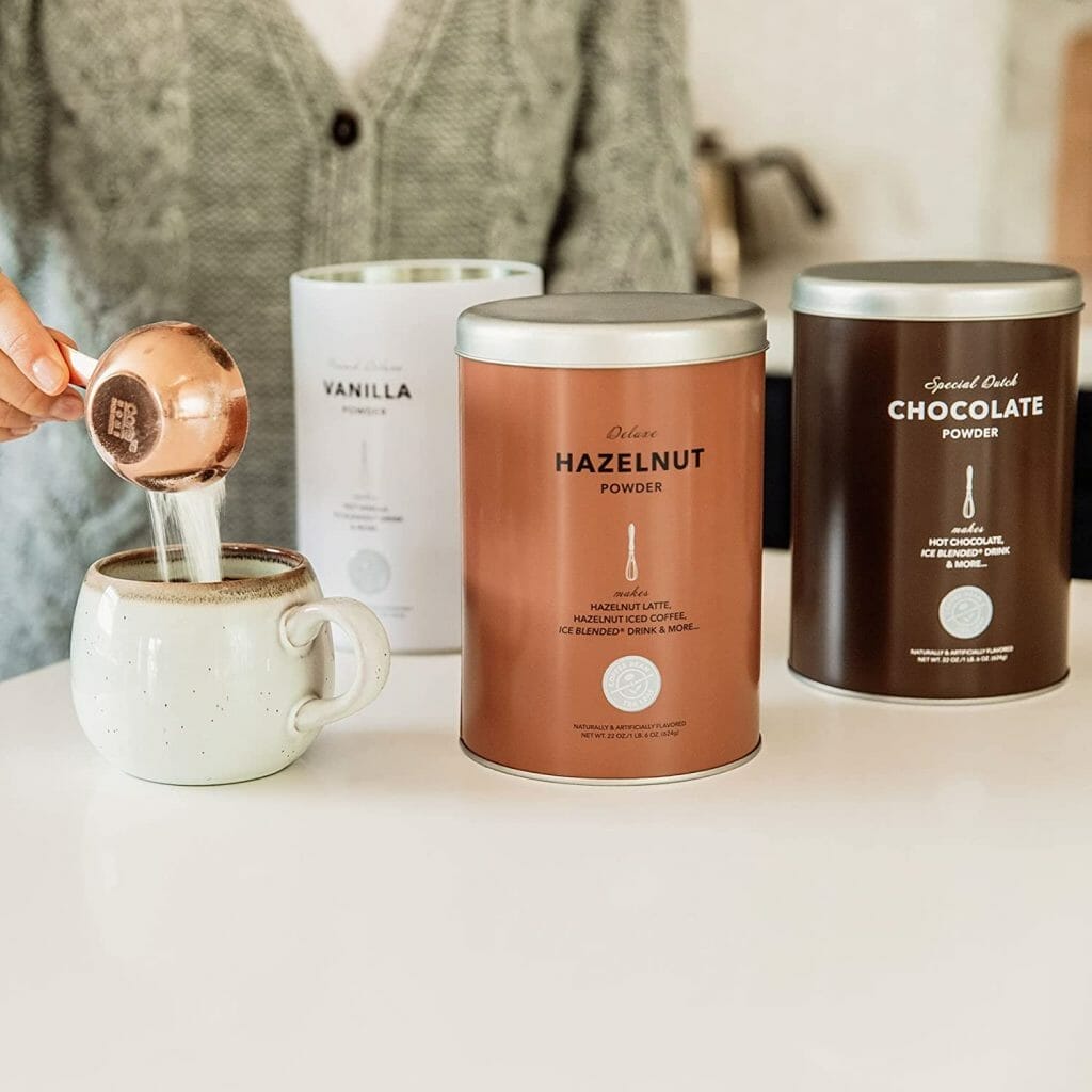 Coffee bean and tea leaf hazelnut powder creamer.