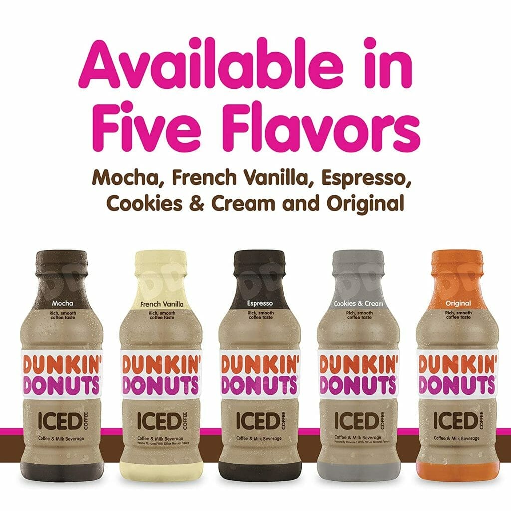How many calories are in a Dunkin Donuts caramel iced latte with almond milk?