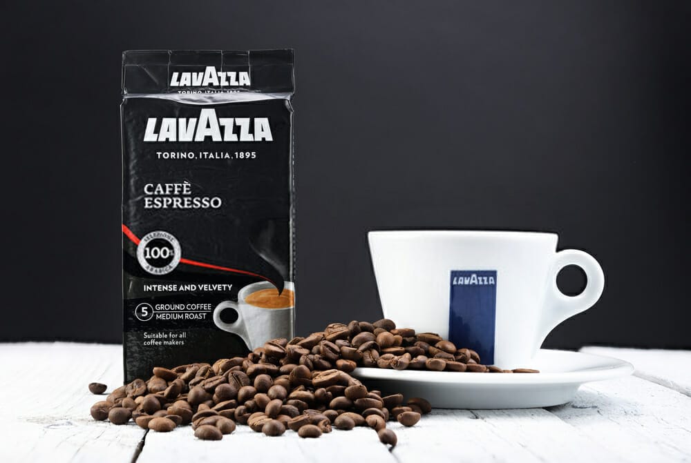 How much caffeine is in a shot of Lavazza espresso?