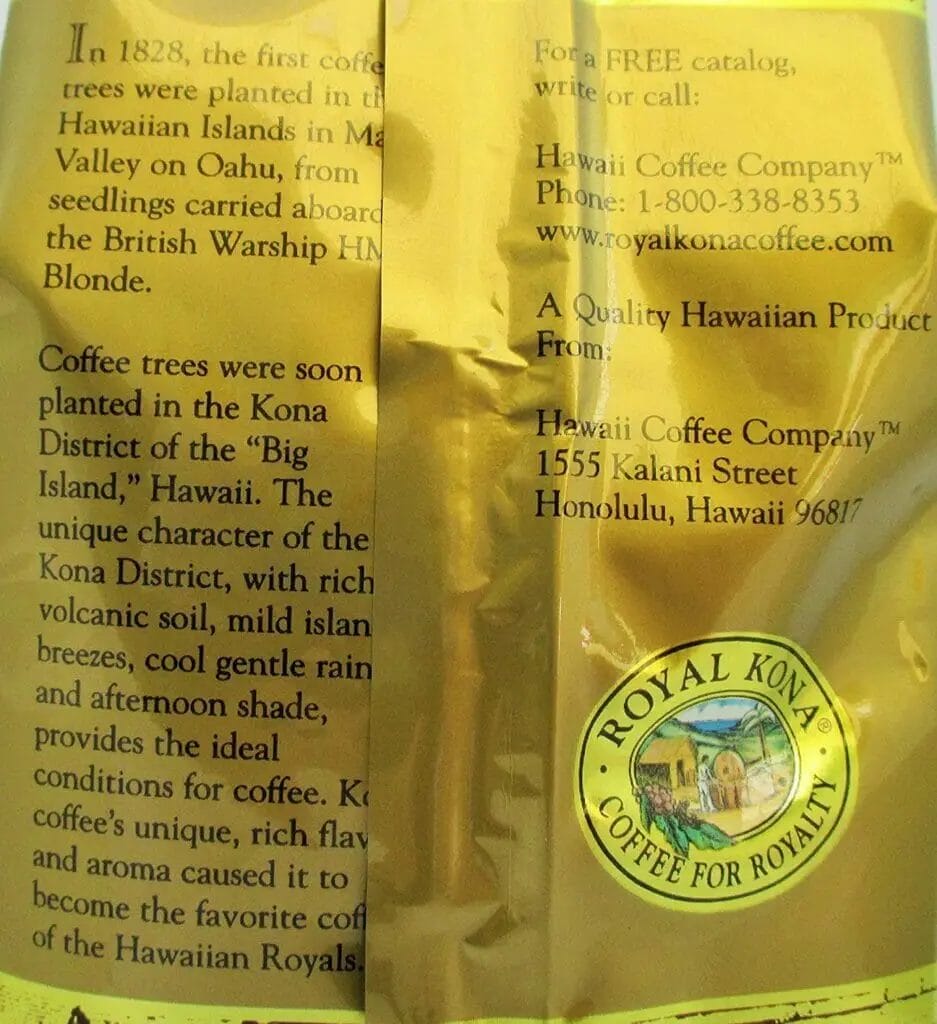 What is the average price of Kona coffee?